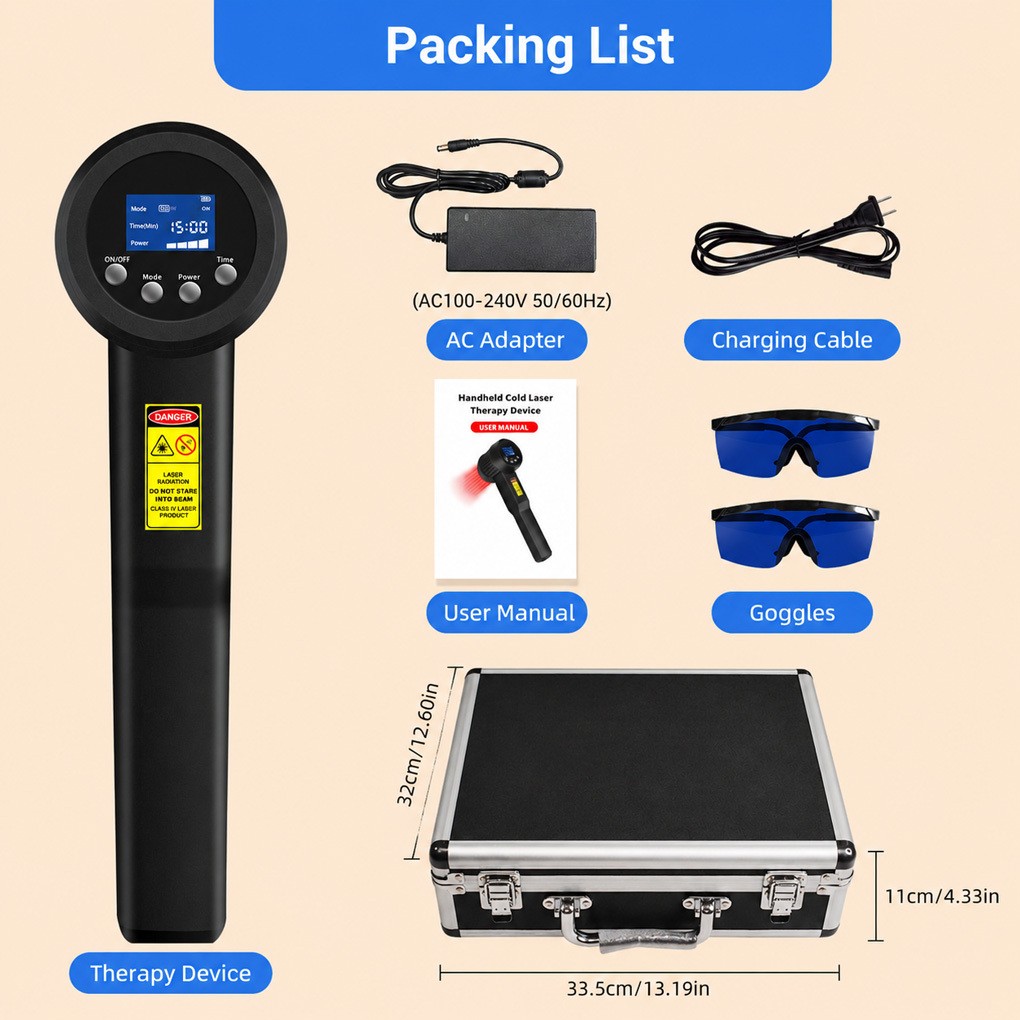 205W Handheld Cold Laser Therapy Device Super Pulsed for Deep Tissue Arthritis