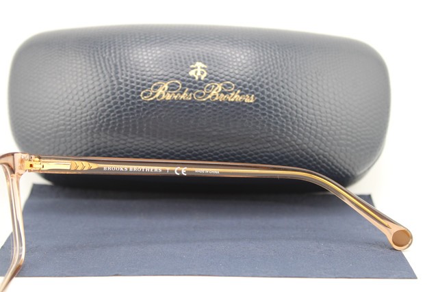 NEW BROOKS BROTHERS B.B. 2033 6143 CLEAR BROWN GOLD AUTHENTIC EYEGLASSES 54-17
