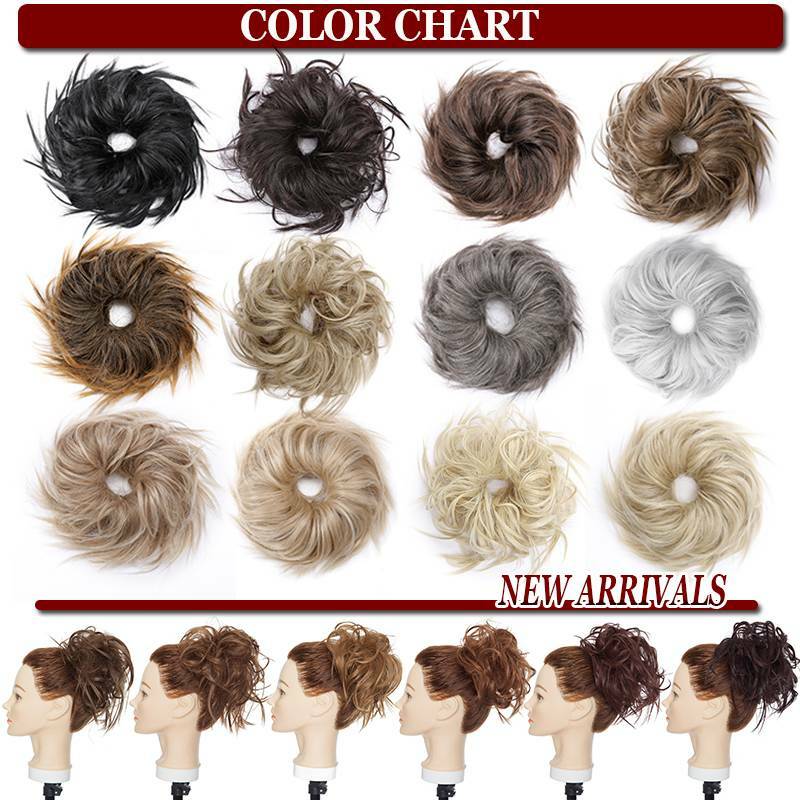 Curly Messy Bun Hair Piece Scrunchie Updo Cover Hair Extensions Real As Human US