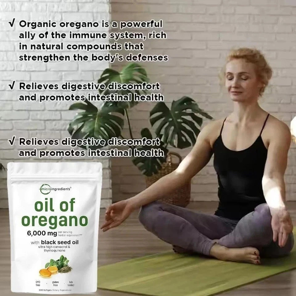 Oil of Oregano 300 Softgels with Black Seed Oil – 6000mg Oregano Oil Strength