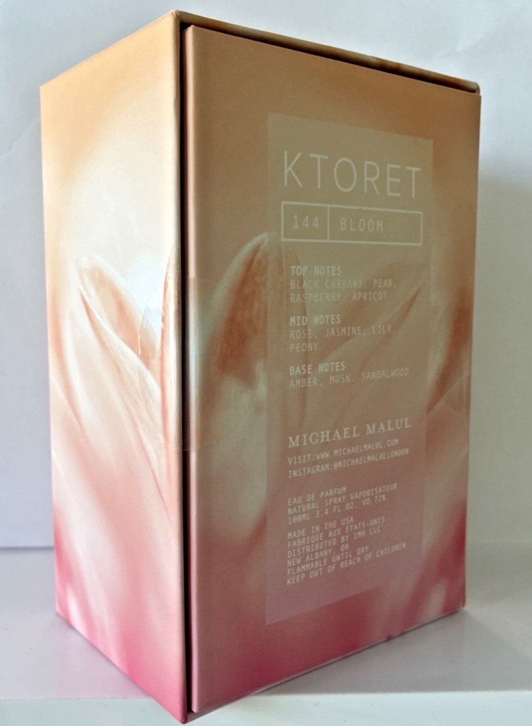 KTORET BLOOM BY MICHAEL MALUL / 3.4 EDP SPRAY / NEW IN BOX SEALED / AUTHENTIC