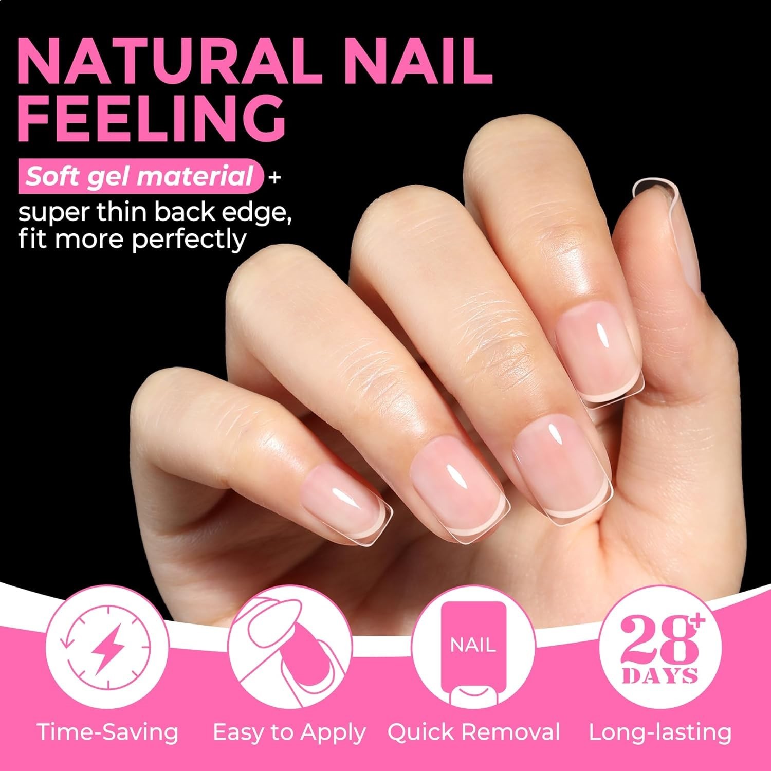 Long-Lasting 216pcs Soft Gel Extra Short Square Tips in 12 Sizes – DIY Nail Art
