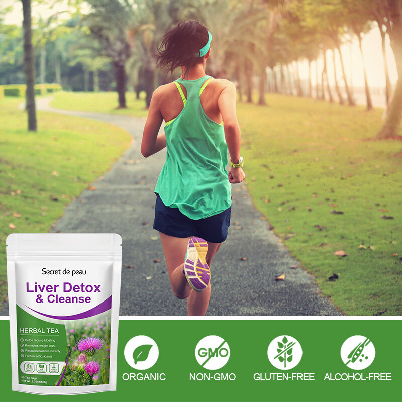 Milk Thistle Liver Cleanse Detox Tea 30Days Herbal Liver Support Supplement