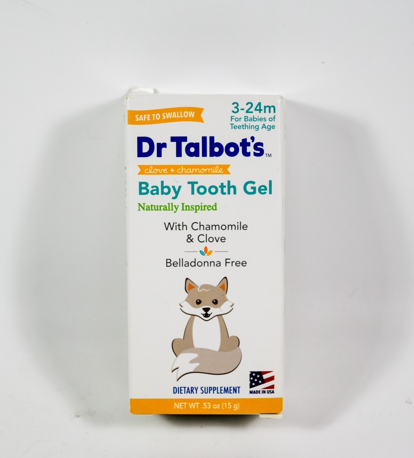 1 Dr. Talbot’s Baby Tooth Gel CLOVE & CHAMOMILE 3-24m .53oz tube 10/2026 MadeUSA