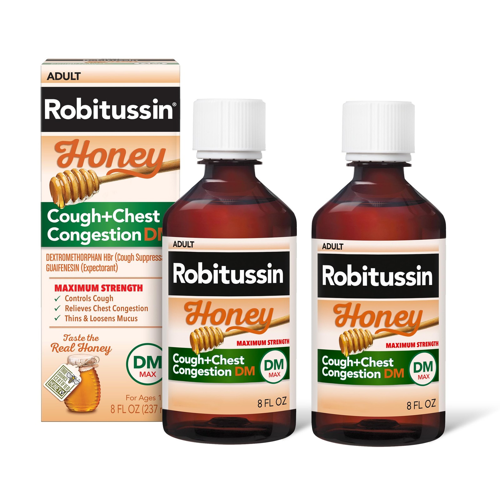 Robitussin Maximum Strength Honey Cough Plus Chest Congestion Dm Cough Medicine