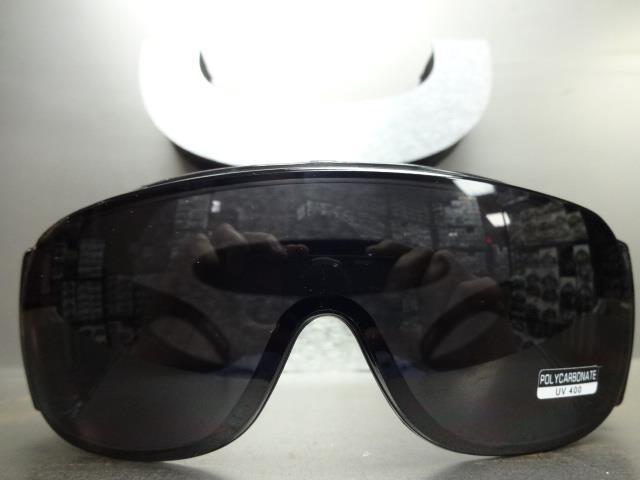 WRAP AROUND DRIVING SAFETY SUN GLASSES Over RX Glass Fit Black Frame Dark Lens