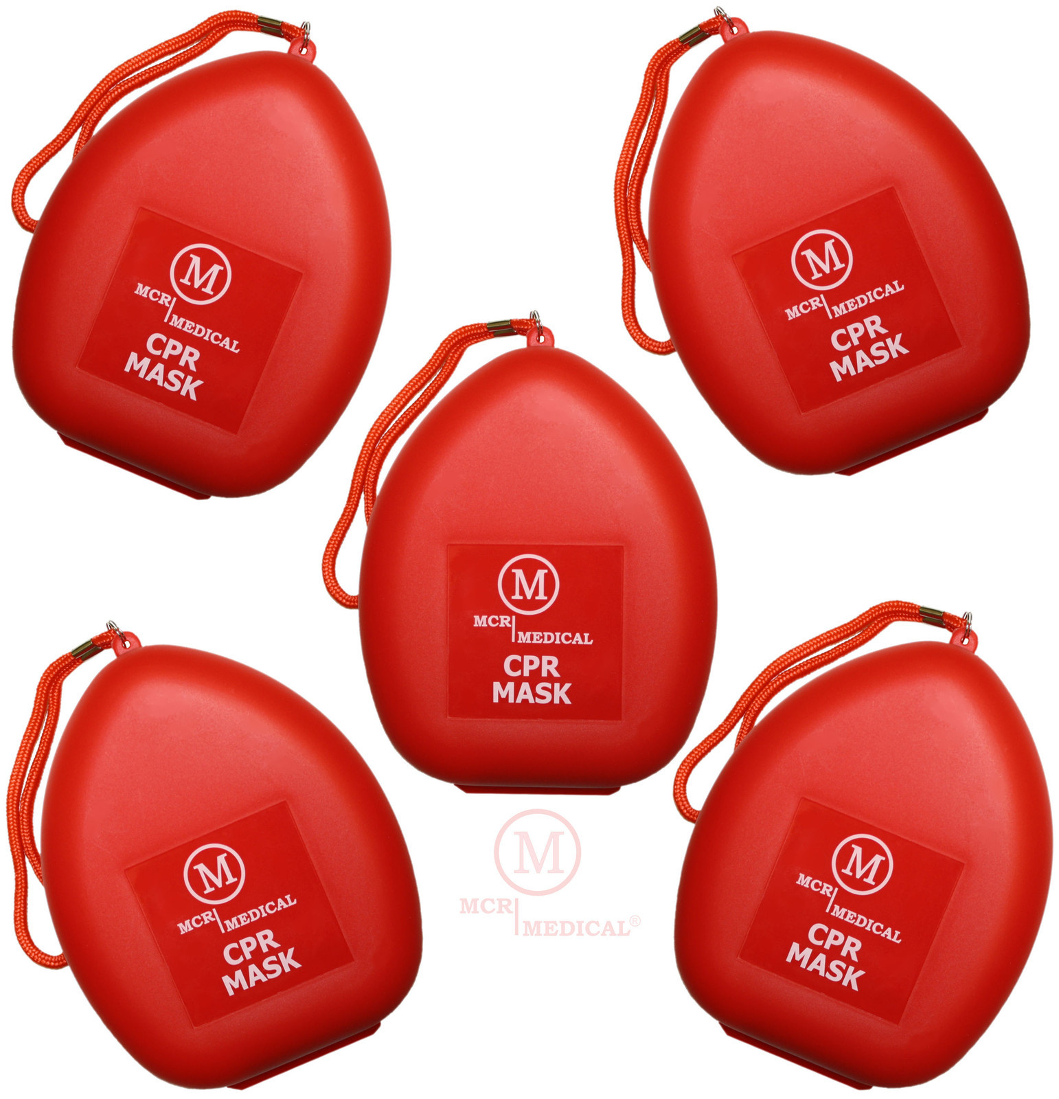 Pack of 5 Adult/Child Size CPR Pocket Rescue Shields, MCR Medical