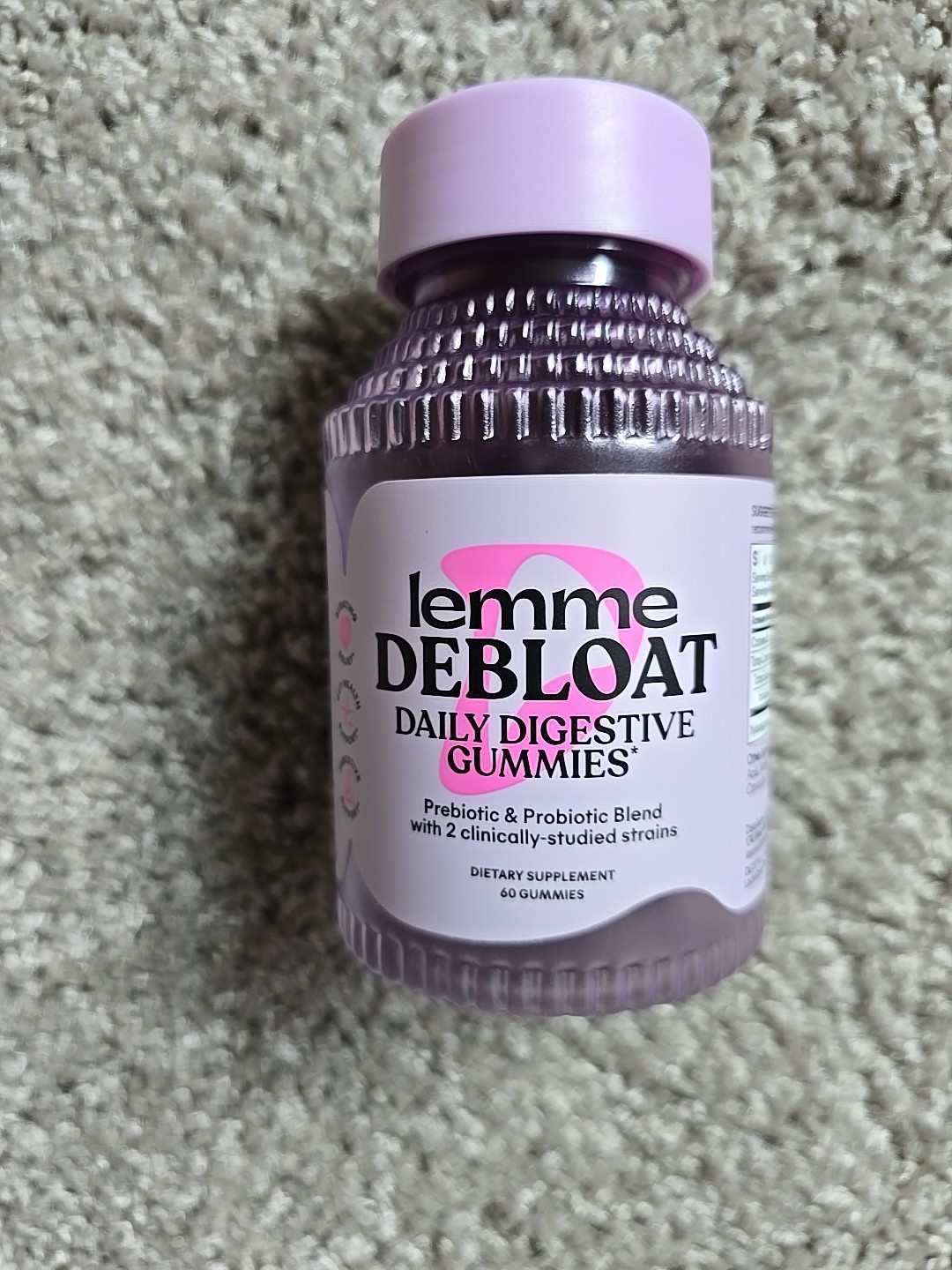 Lemme Debloat Daily Digestive Gummies Probiotic 60 count exp 04/27+