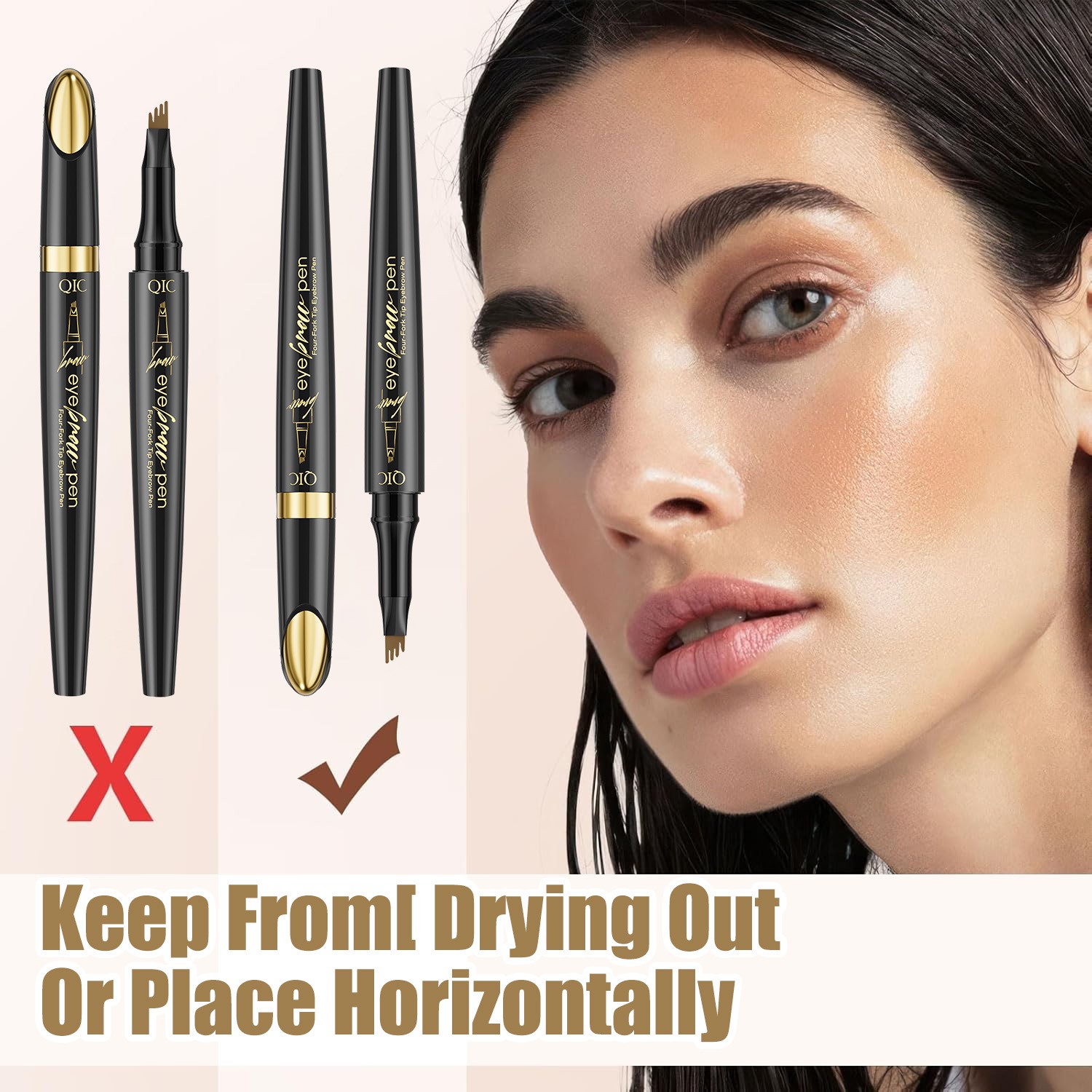 4-Prong Waterproof Eyebrow Pencil – Easy to Apply, Long-Lasting & Smudge-Proof