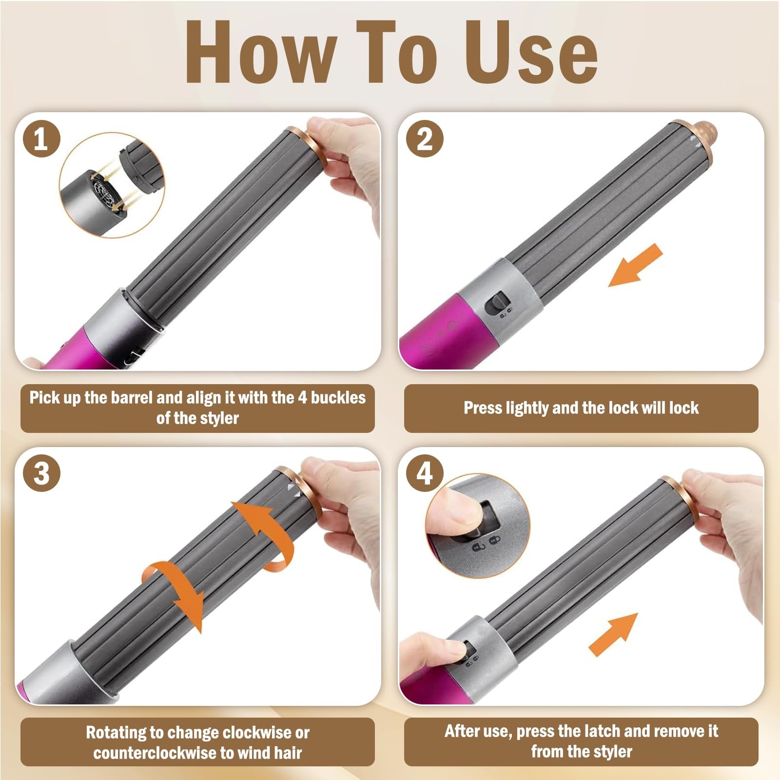 40MM 1.6in Long Hair Curling Barrels Attachment for Dyson Airwrap HS01 HS05 H…