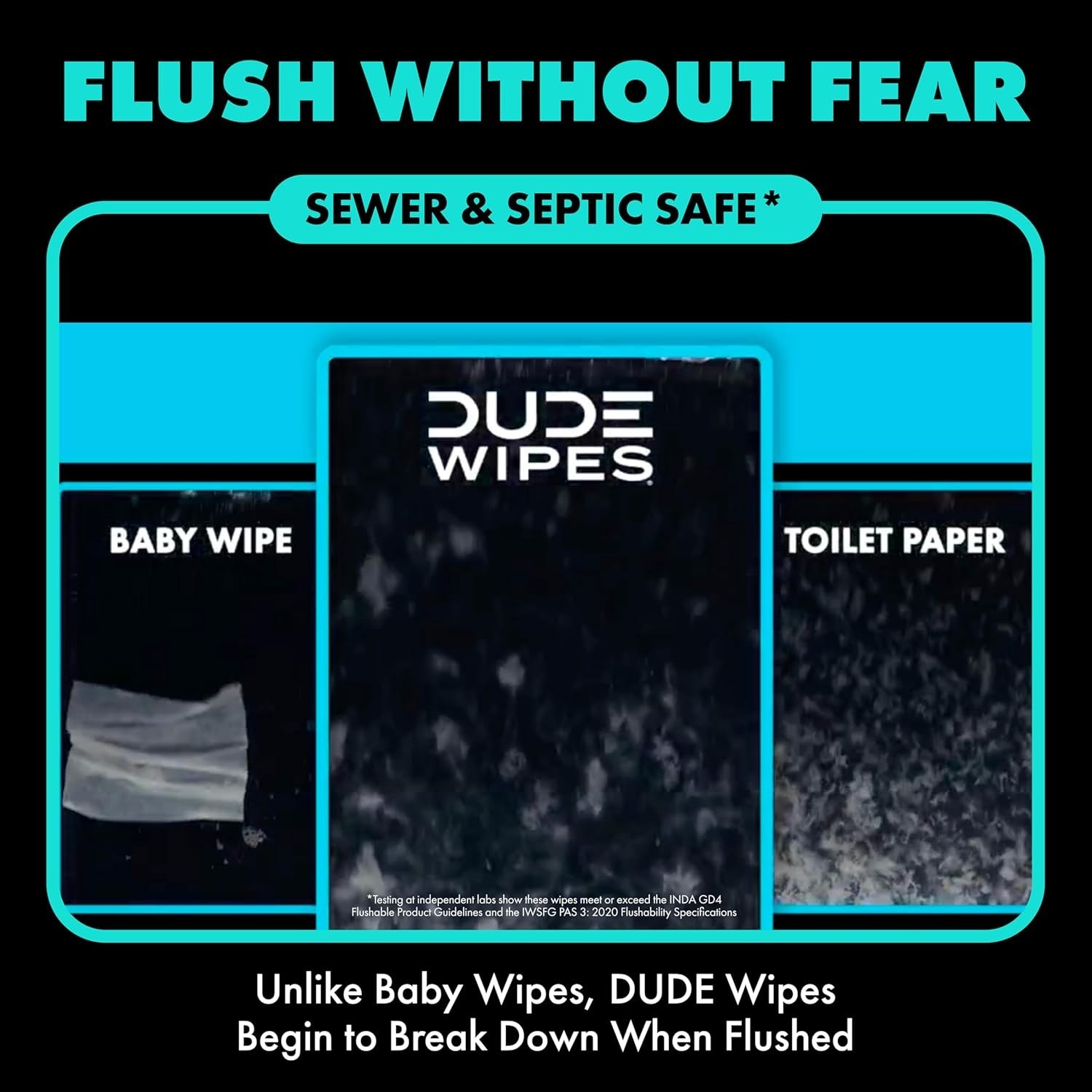 DUDE Wipes Mint Chill Flushable Wipes – Extra-Large Adult Wet Wipes – 3 Pack (14