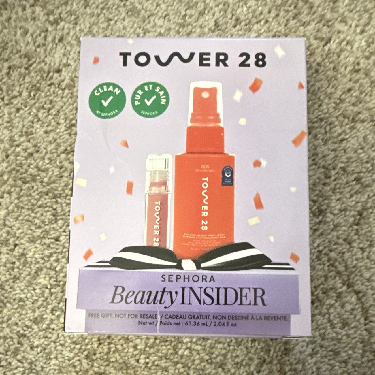 Tower 28 Sephora Beauty Insider Set ShineOn Lip Jelly Pistachio + SOS Spray