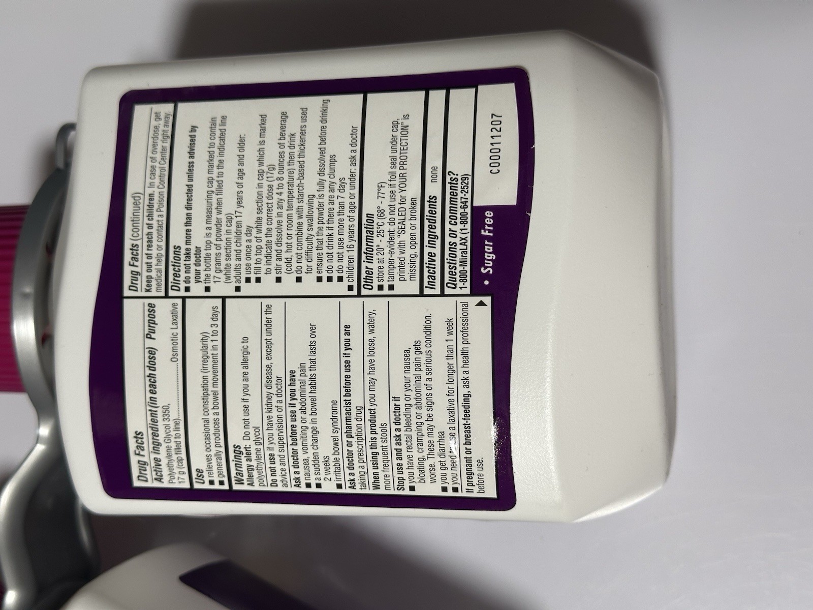 MiraLAX Polyethylene Glycol 3350 Powder Laxative 20.4 oz 34 Dose Twin Pack