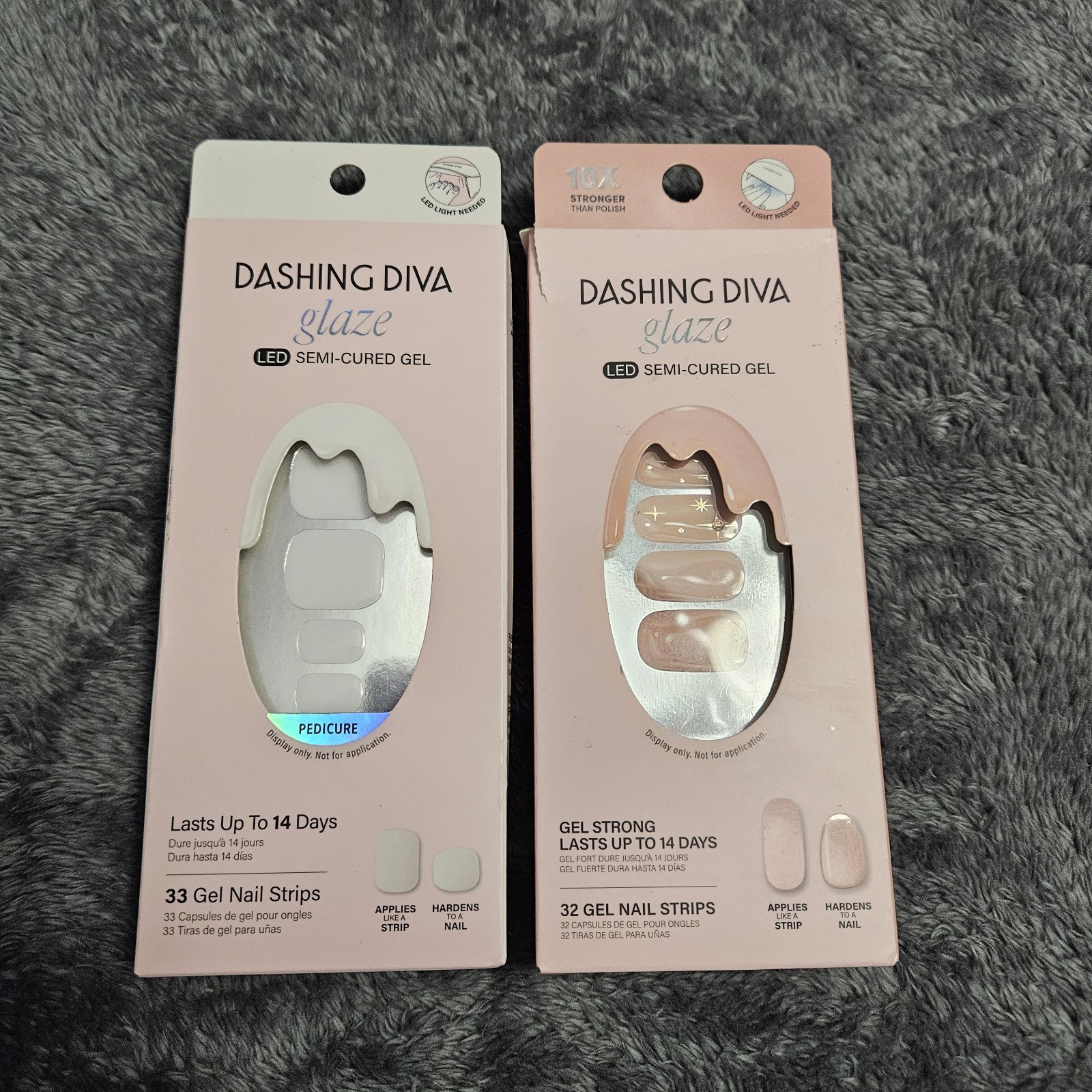 Dashing Diva Glaze LED Semi-Cured Gel Nail Strips 32 & 33 Ct Lot READ BELOW!!!