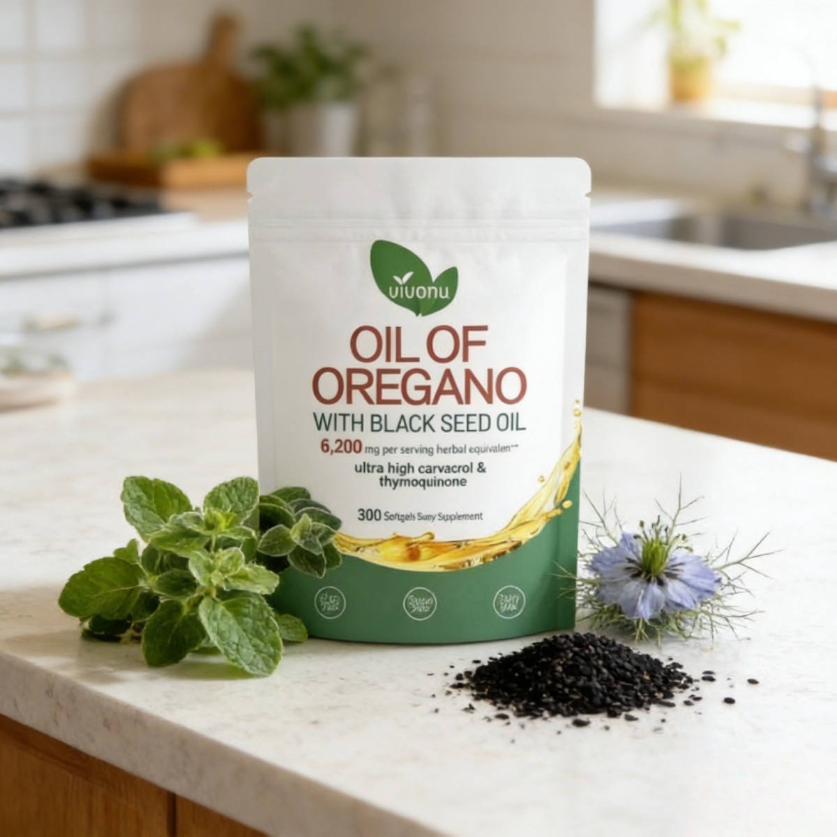 2-PCS Powerful Synergy Oregano Oil & Black Seed Oil – Immune Boosting Capsules