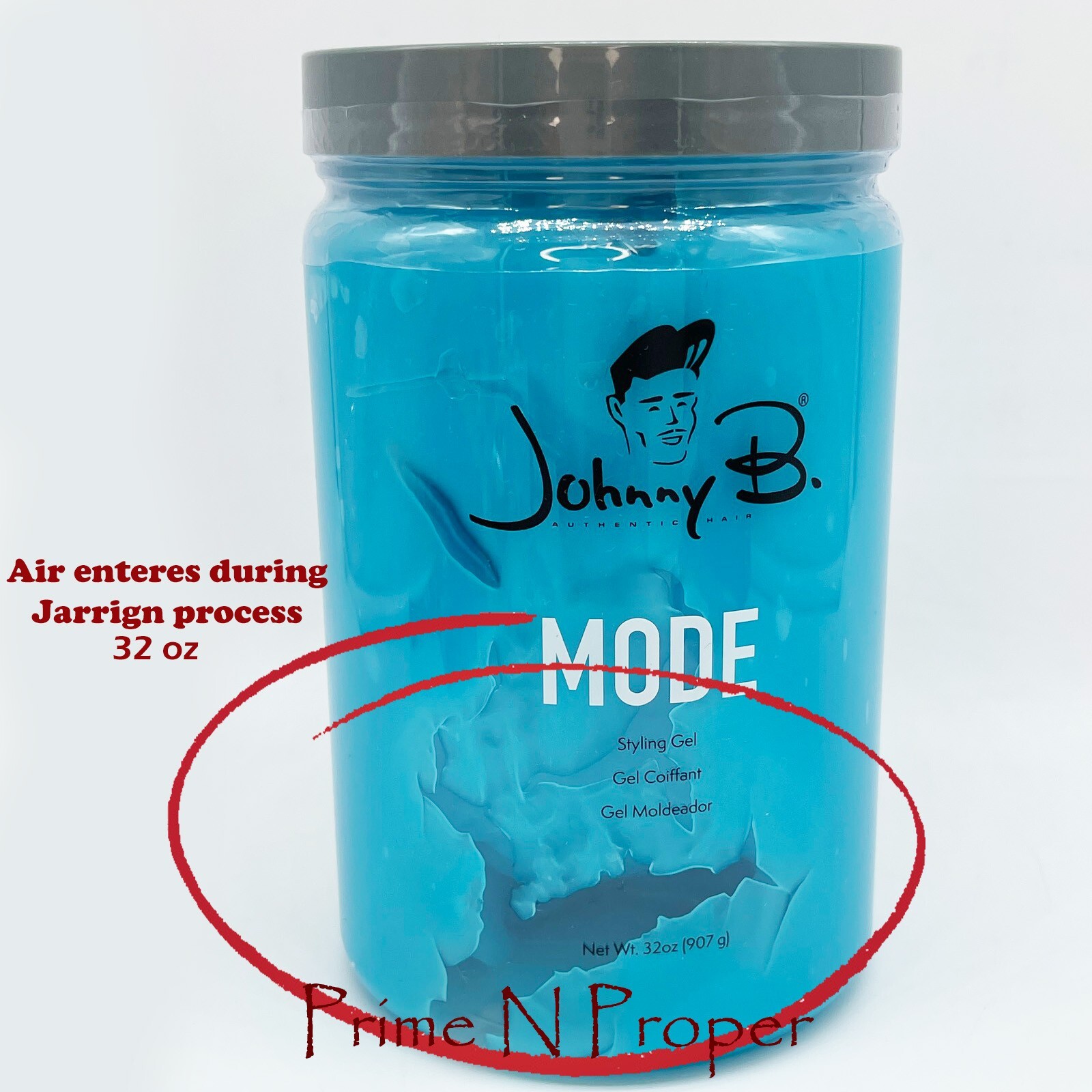 Johnny B Mode Hair Styling Gel, 32oz, Medium Hold WET LOOK