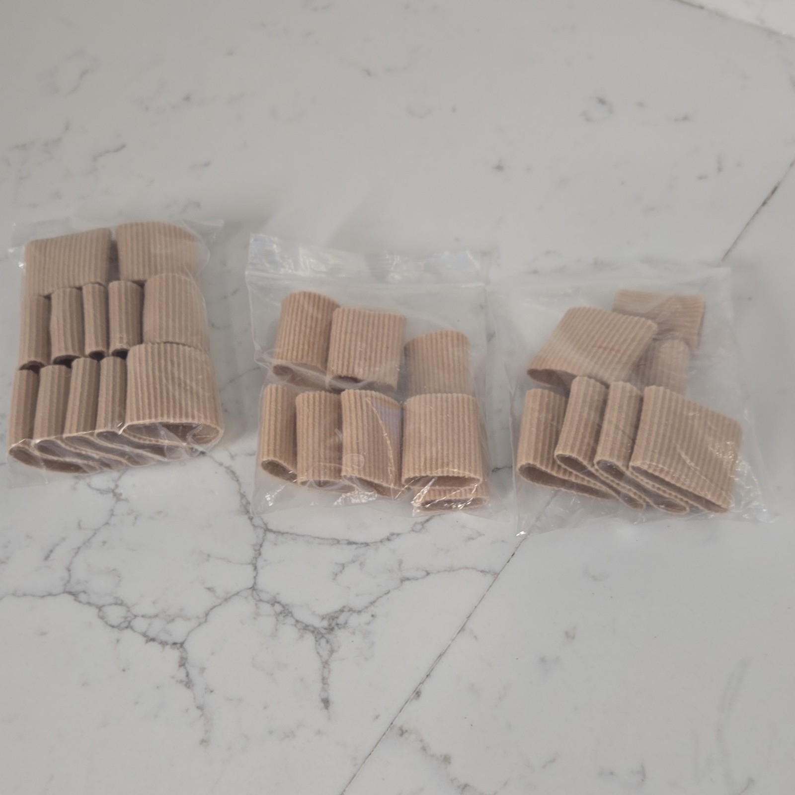 Beige Elastic Finger Sleeves Brace Compression