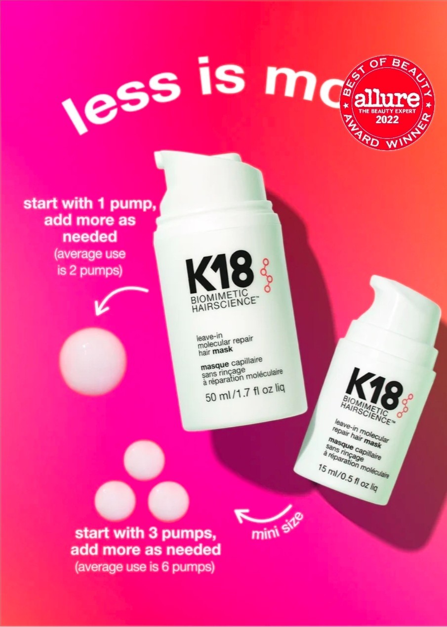 K18 Leave-In Molecular Repair Hair Mask – Full size 1.7 fl oz. Retail $75