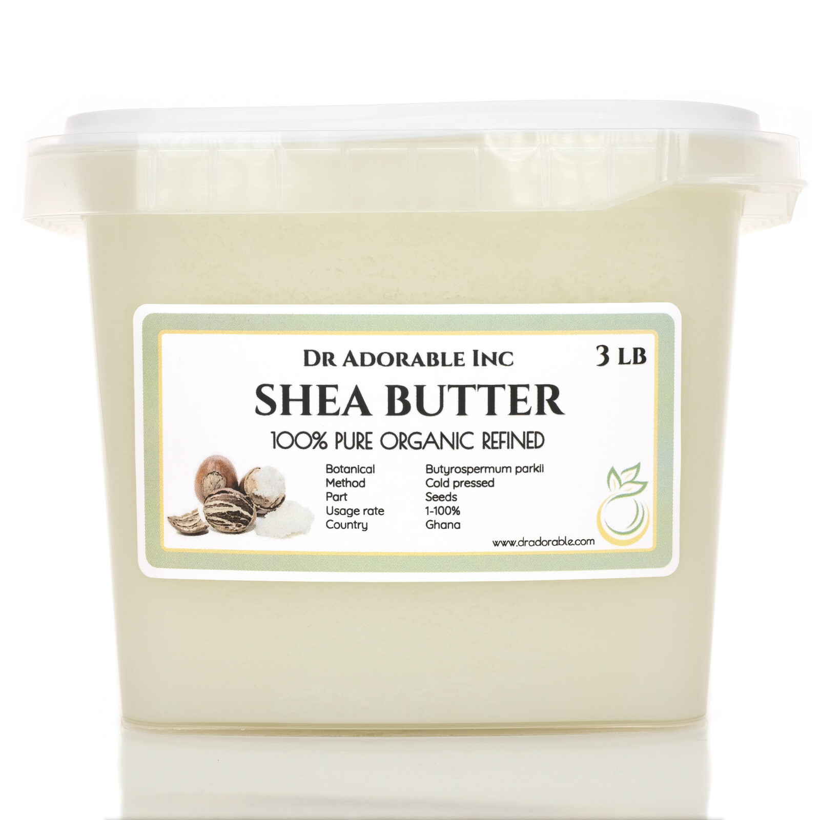 3 LB REFINED ORGANIC SHEA BUTTER ULTRA WHITE GREAT MOISTURIZER