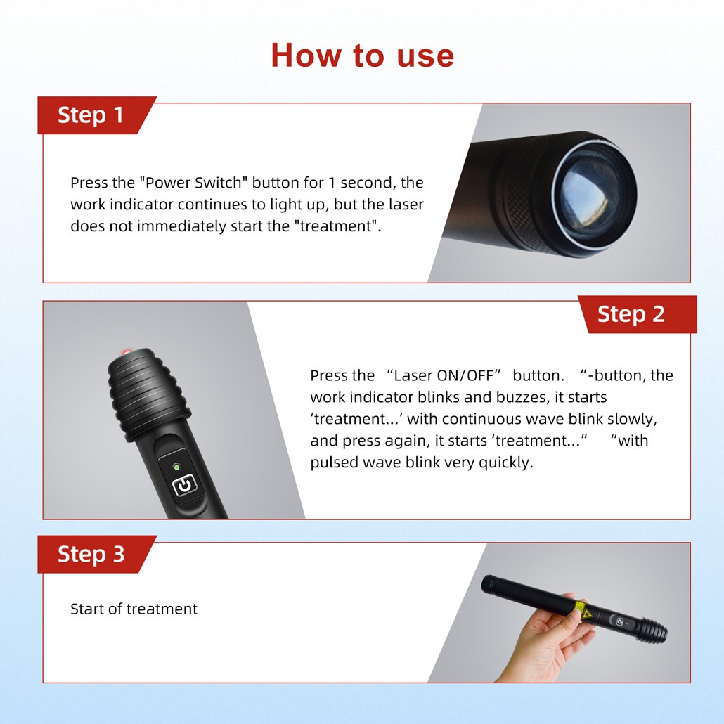 Handheld Cold Laser Therapy Device for Tendonitis Sciatica Pain Relief Improve