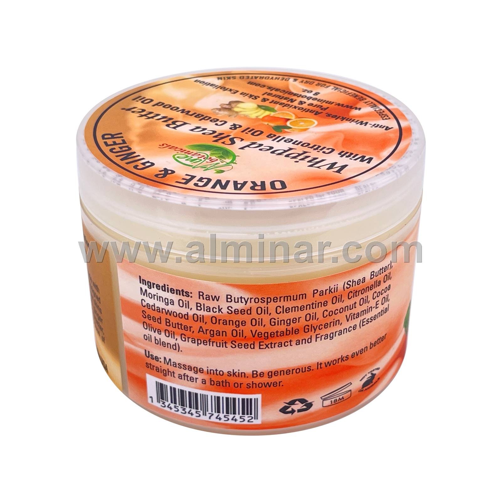 Orange & Ginger Whipped Shea Butter 8oz by Mine Botanicals