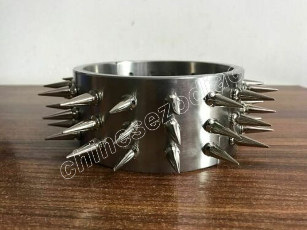 3cm 4cm 6cm High Stainless Steel Neck Collar With Thorn Double Row Spike Choker