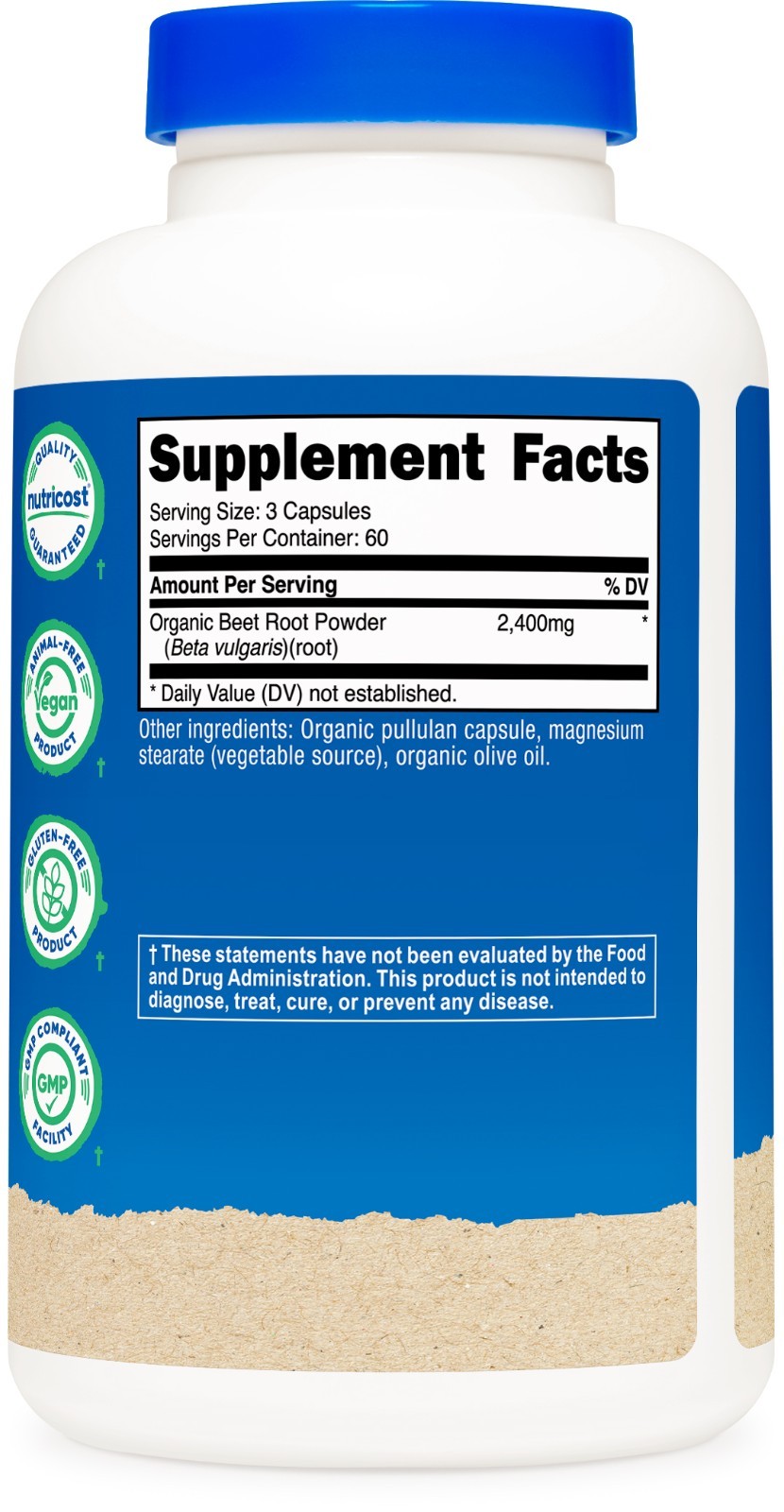 Nutricost Made with Organic Beet Root 2400mg, 60 Serv, 180 Capsules – Superfood