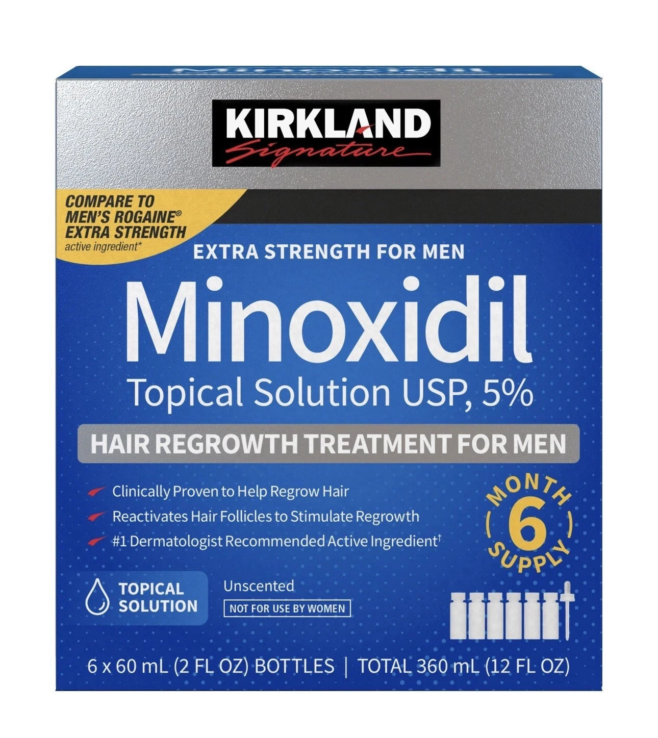 Kirkland Minoxidil 5% Extra Strength Men 6 Month Supply Hair Regrowth