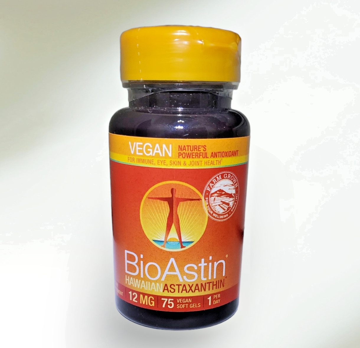 75 VEGAN Soft Gels, 12 mg BioAstin Hawaiian Astaxanthin Exp. 07/2027