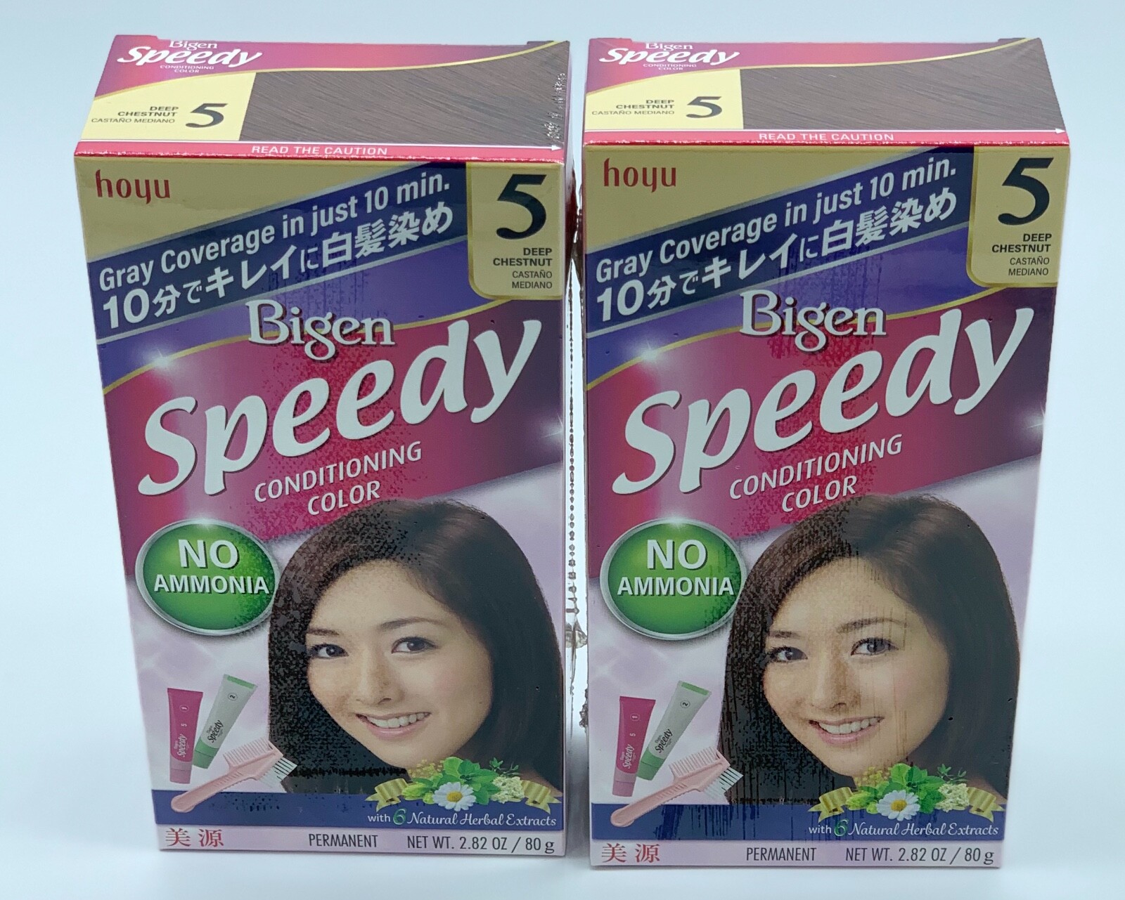 Bigen Speedy Conditioning Color With Comb/Brush/Gloves #5 Deep Chestnut 美源染发膏有梳子