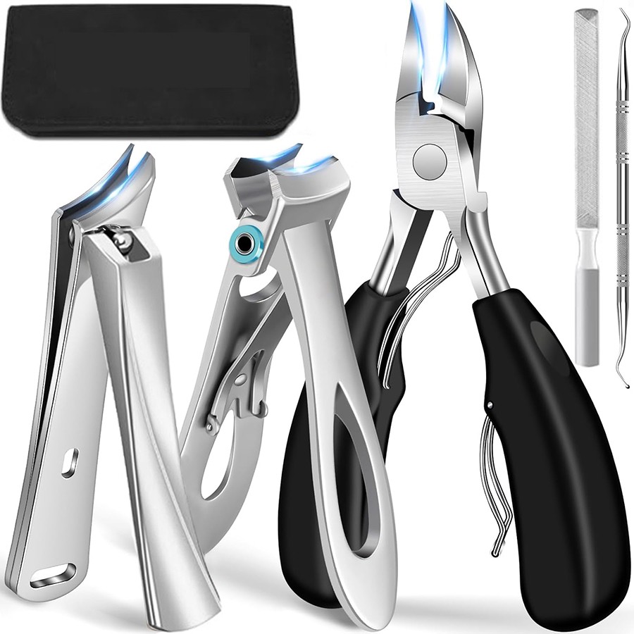 Heavy Duty Toenail Clipper Set Wide Jaw Opening For Thick & Ingrown Toenails NEW