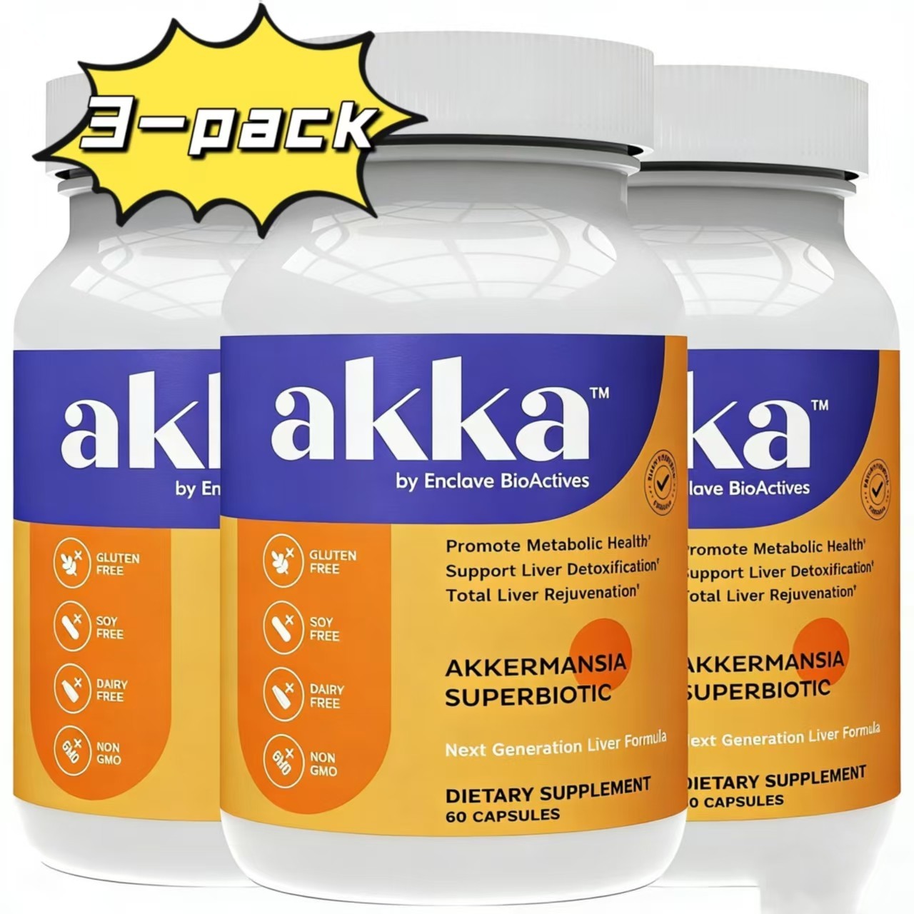 AKKA Liver Detox 3-Pack | Milk Thistle Superbiotic for Gut Health & Liver Repair