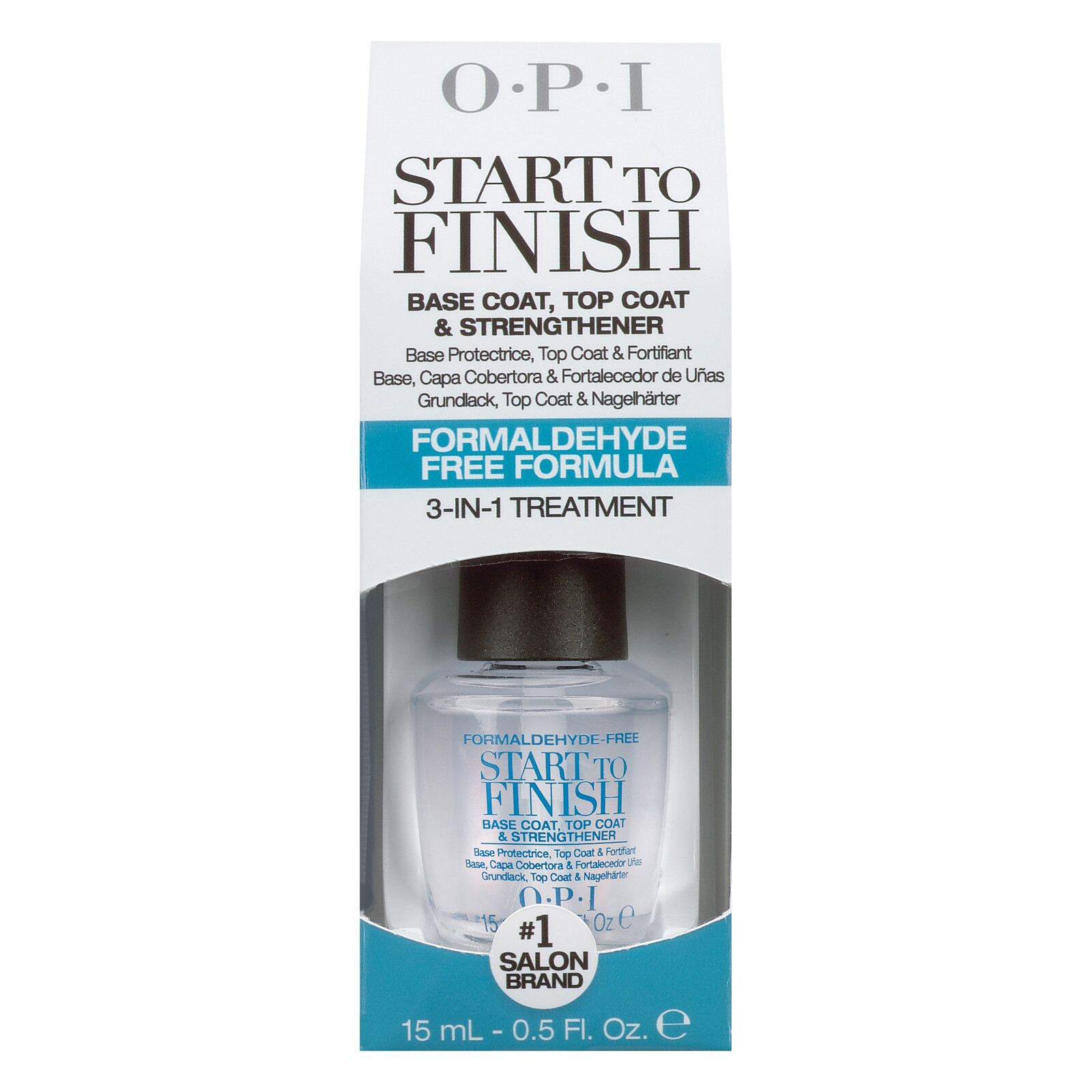 OPI Start to Finish 3-in-1 Treatment – Formaldehyde Free 0.5oz(Blue/T71)