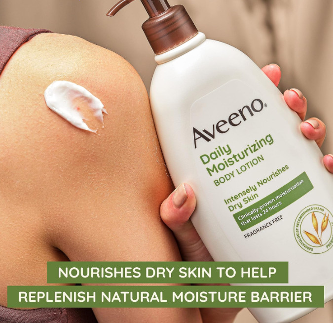 Aveeno Daily Moisturizing Body Lotion Fragrance Free Body Lotion for Women & Men