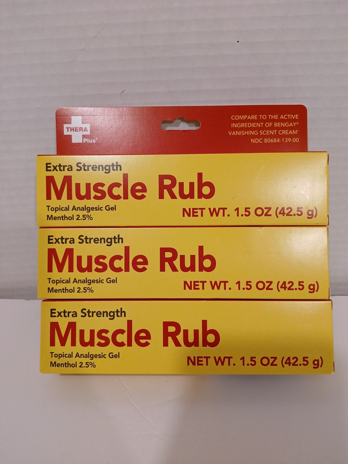 3 Extra Strength Muscle Rub Arthritis Pain Relieving Gel 2.5% Menthol