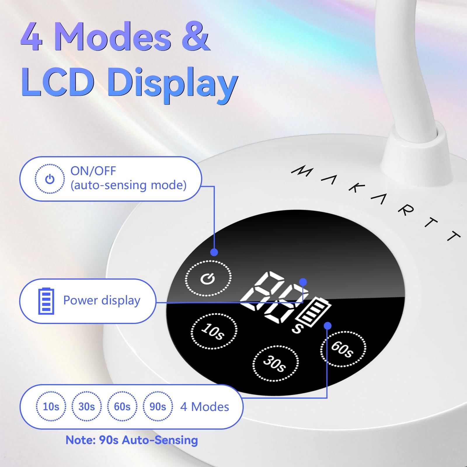 Mini UV Nail Lamp for Gel Polish – Rechargeable LED Nail Dryer with 4 Timers & A