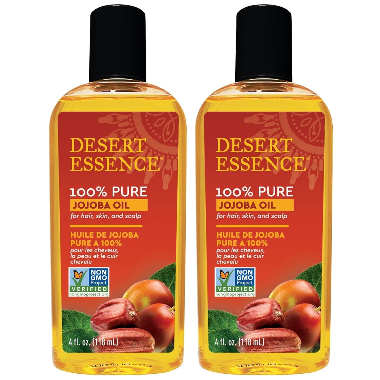 Desert Essence 100% Pure Jojoba Oil, 4 Ounce pack of 2