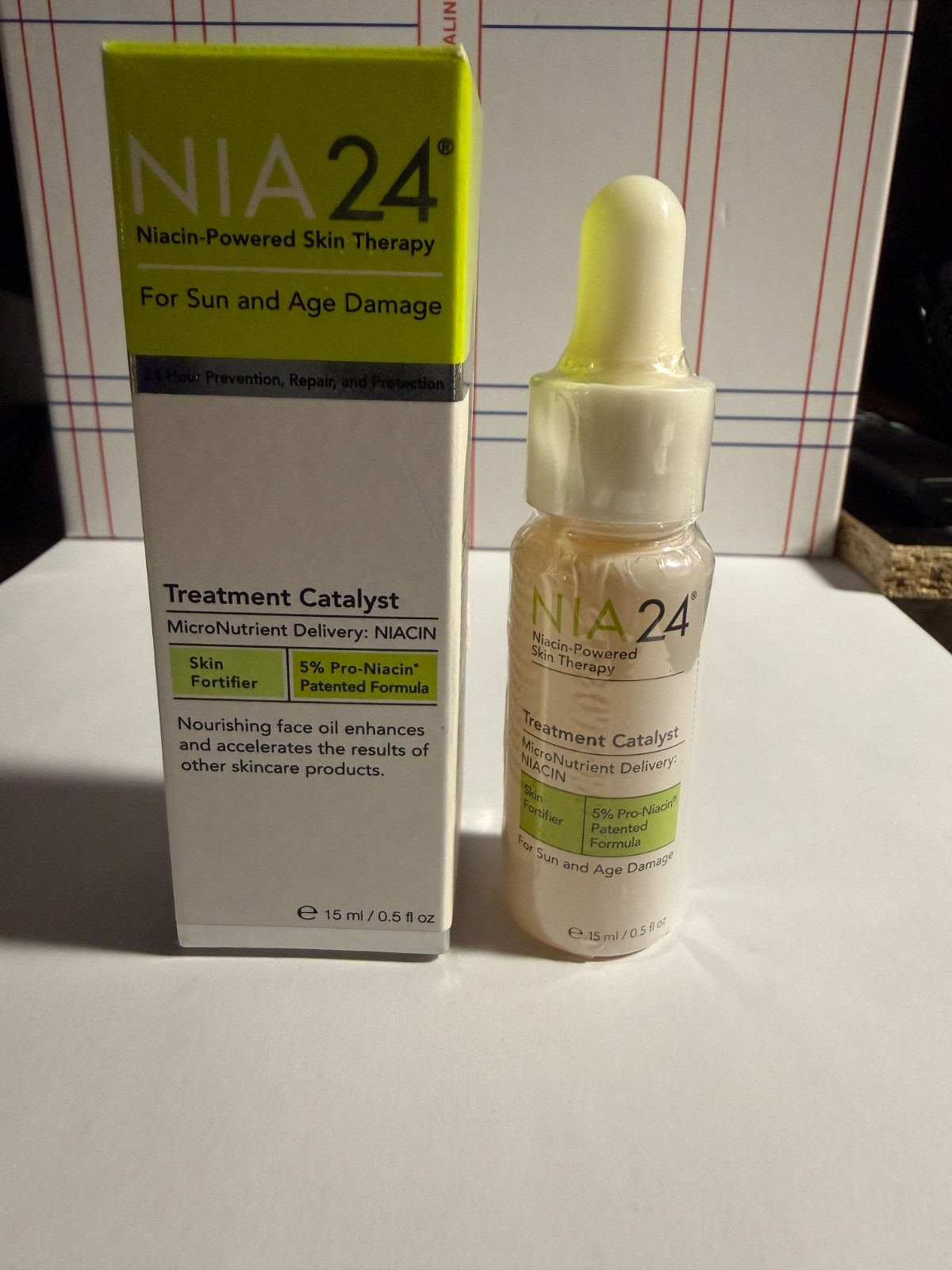 Nia 24 Niacin Face Oil Treatment Catalyst Fortifier Sun Age Damaged Skin 0.5 oz