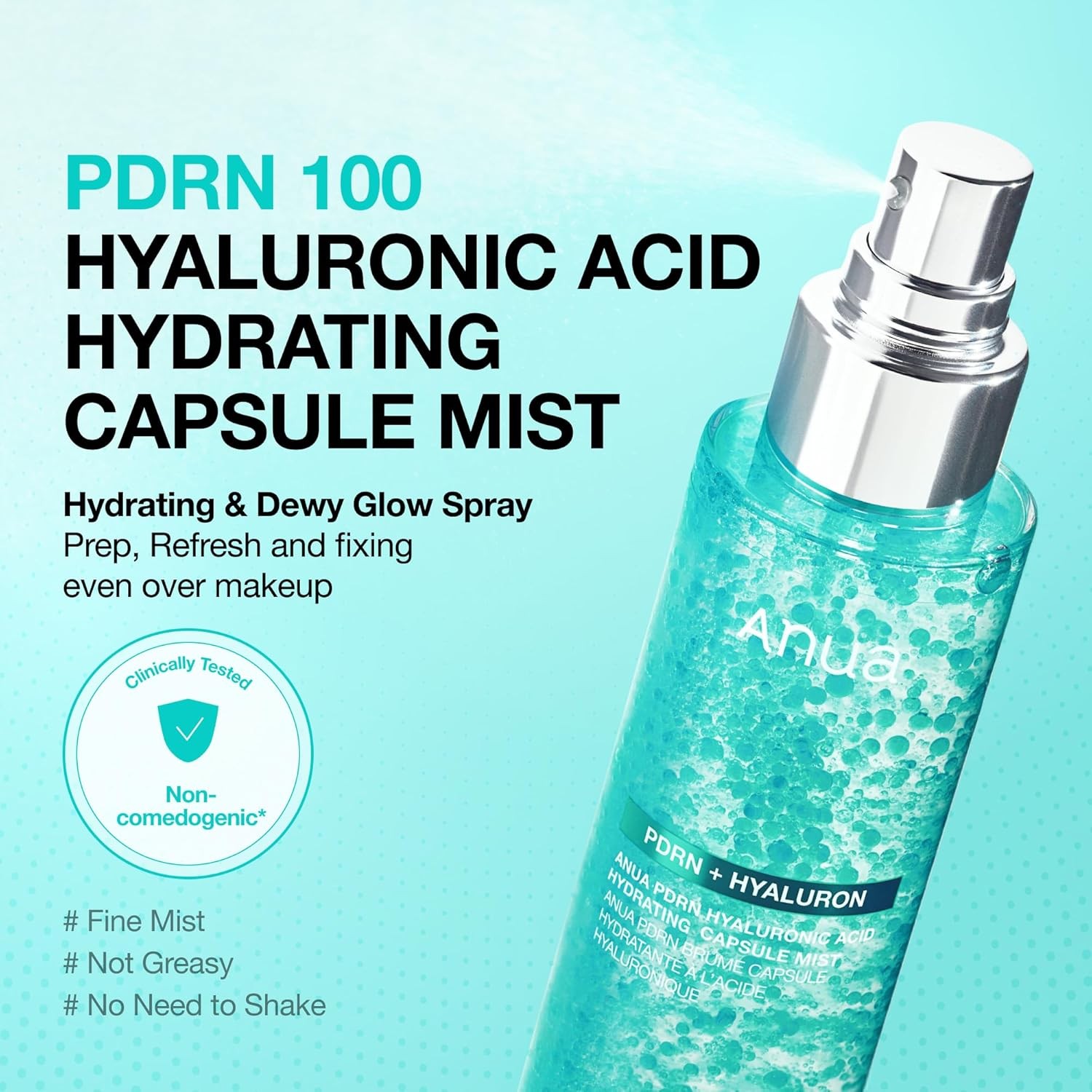 Anua PDRN Collagen Glow Facial Serum Spray, Hydrating Face Mist, Hyaluronic
