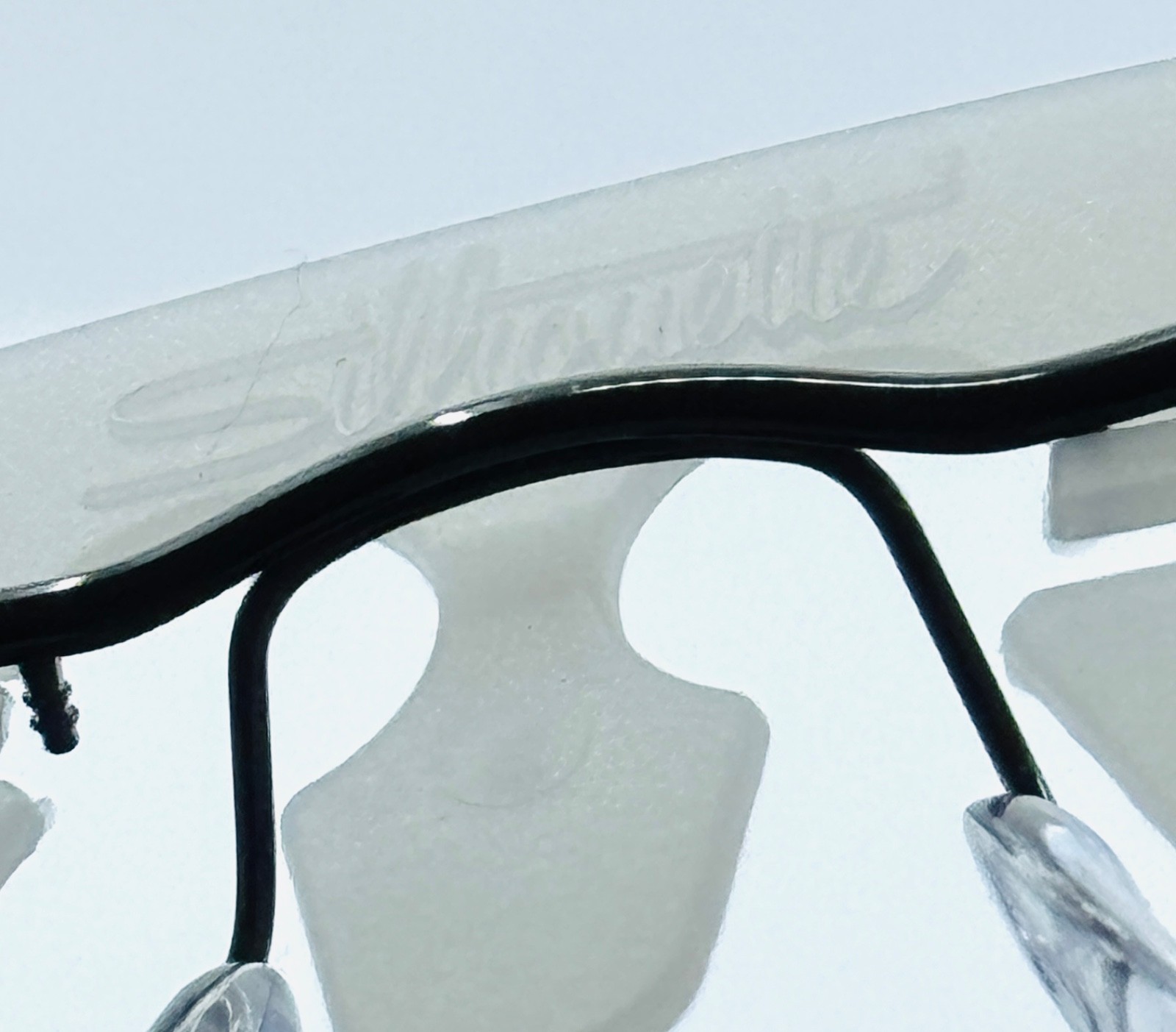 SILHOUETTE TITAN 7779 (CHASSIS) 50 6059 Red Black Rimless Eyeglasses N/A-21-140