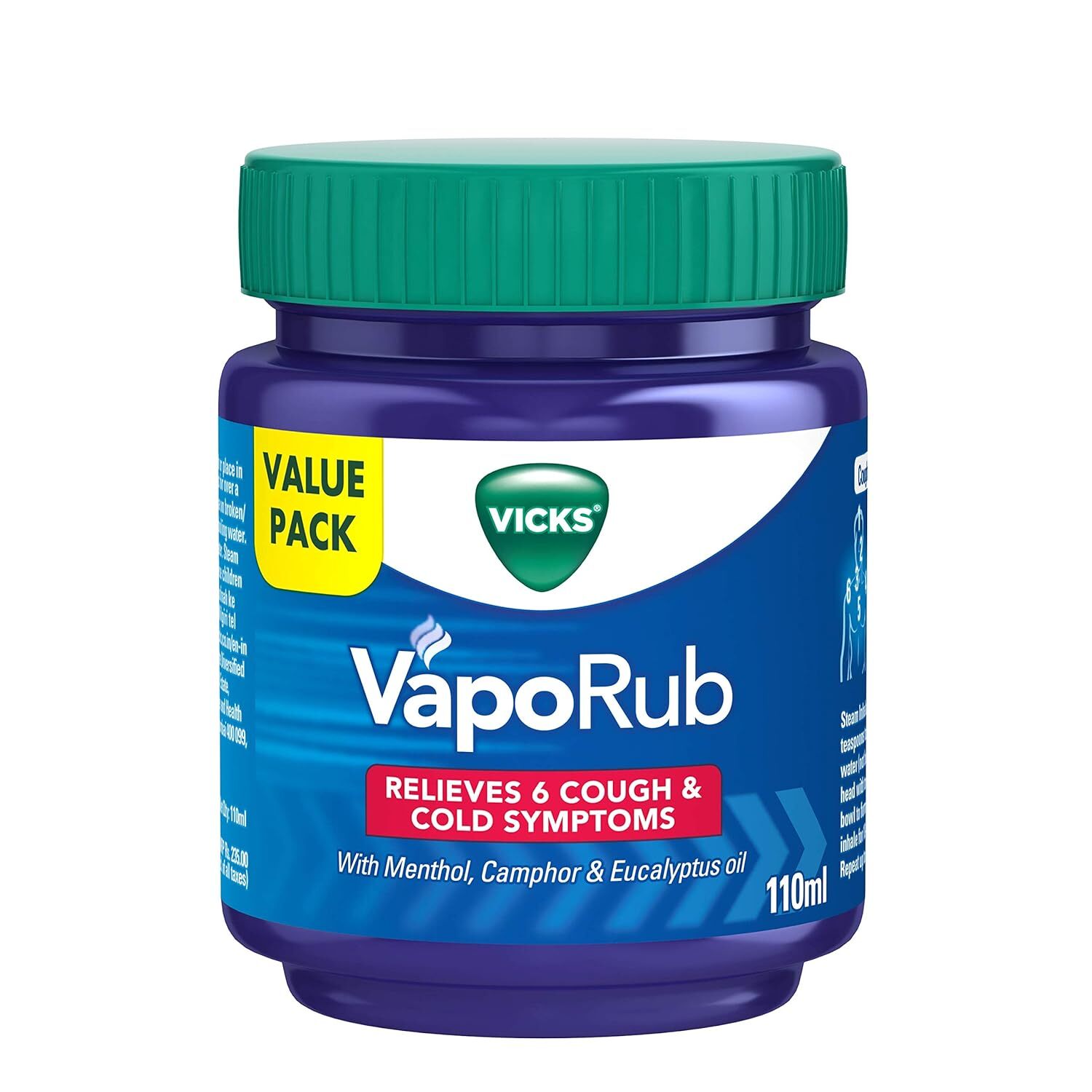 BIG SIZE Vicks Vaporub 105ML, Relief From Cold, Cough, Blocked Nose, Headache