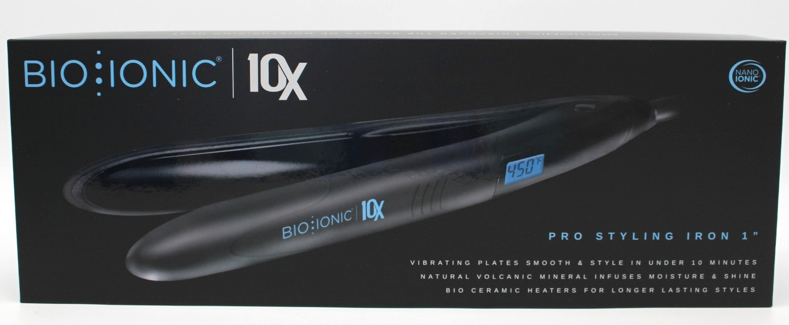 Bio Ionic 10X Pro Styling Flat Iron 1″ Vibrating Plates Classic Styler – NEW