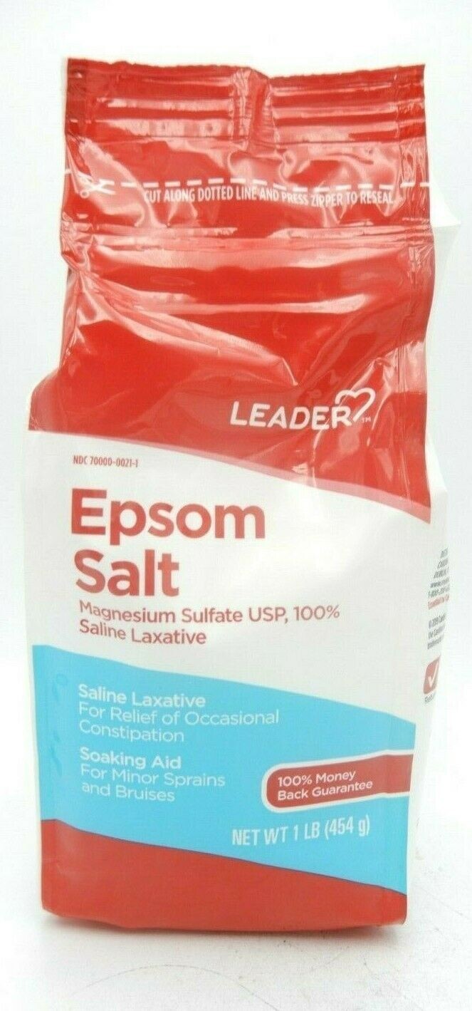 LEADER EPSOM SALT 1LB-2Packs-EXP.01/2025