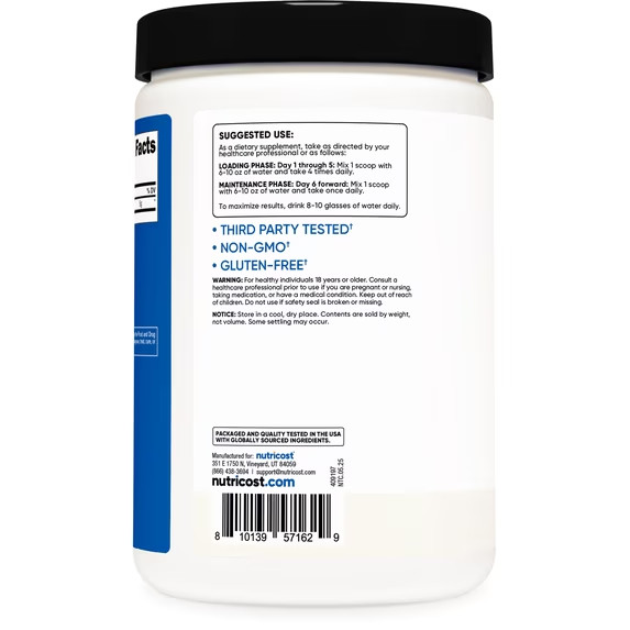 2pk Nutricost 500gCreatine Monohydrate Powder Non GMO Gluten Free Gym Supplement