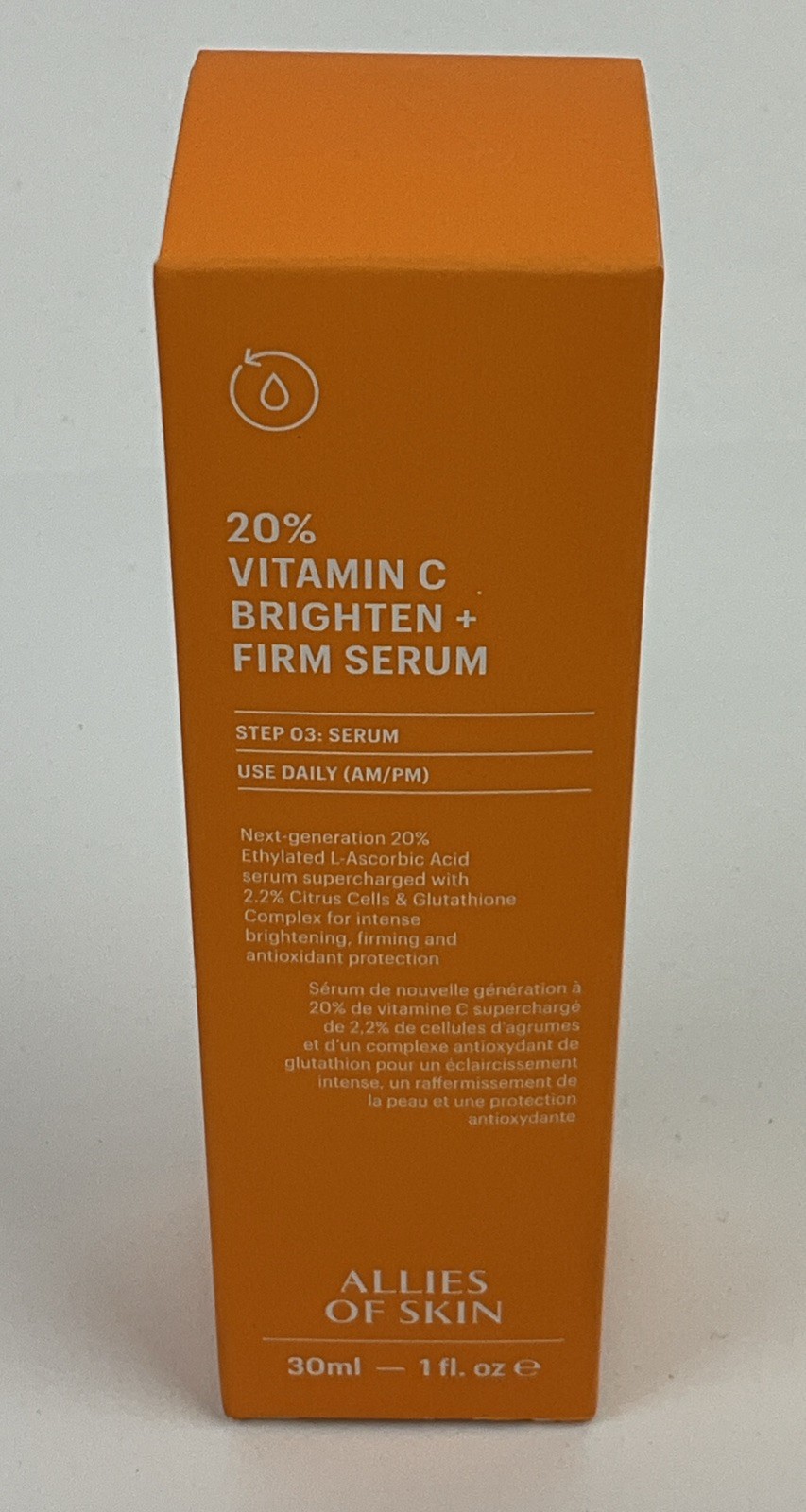 New In Box Allies Of Skin 20% Vitamin C Brighten Firm Serum 30 ML Exp 08/2027