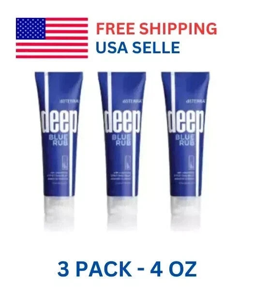 3 PACK DoTERRA Deep Blue doterra Rub Body Cream – 4 oz EXP:03/2027 +