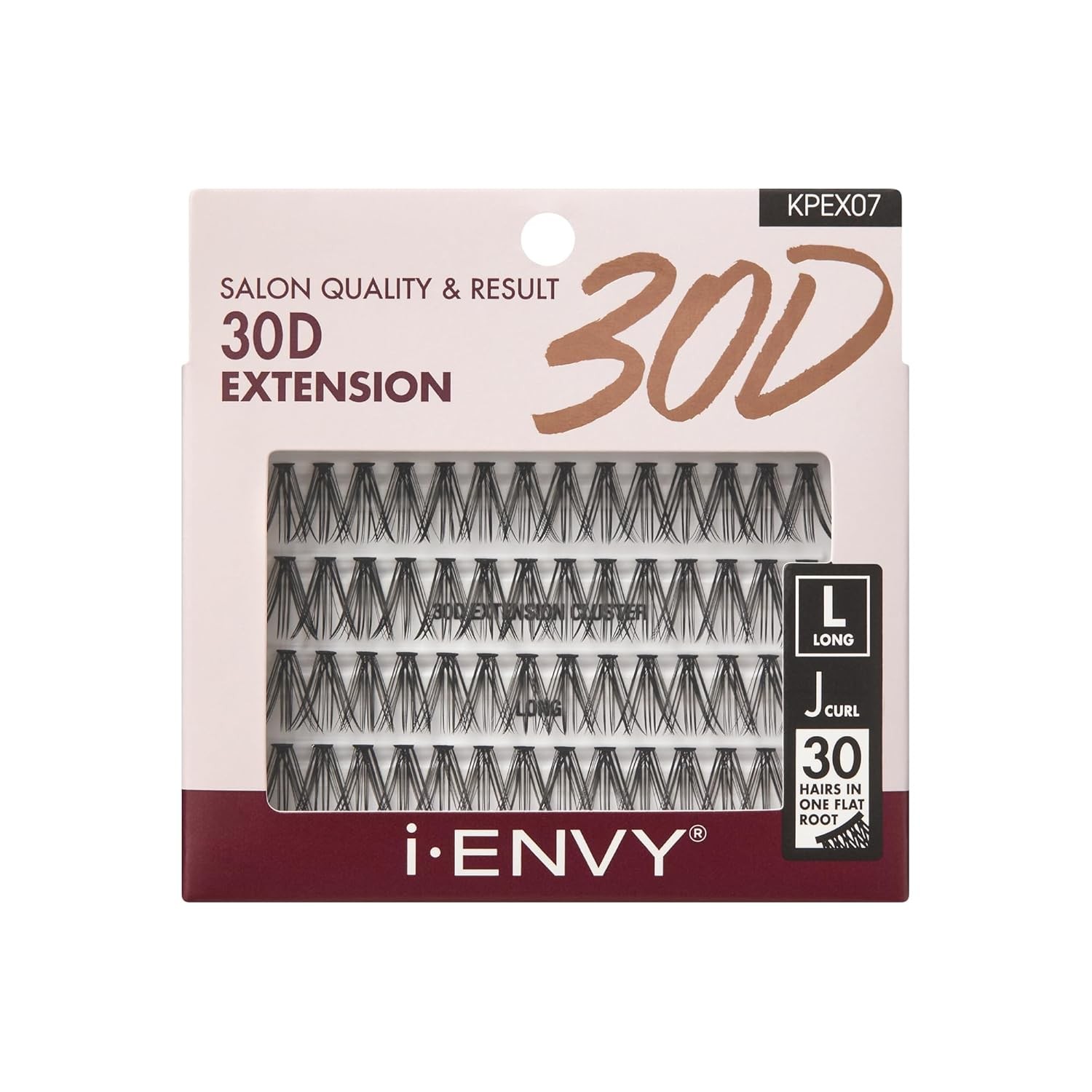 i-ENVY 30D Extension Cluster Individual Lashes, Easy to Apply, Long, Black