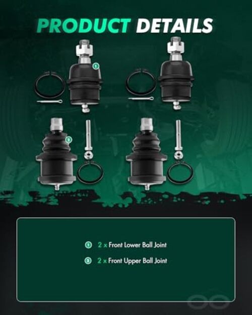 4pcs 2WD 4WD Front Suspension Kit Upper Lower Ball Joints Fit 1995-2001 For