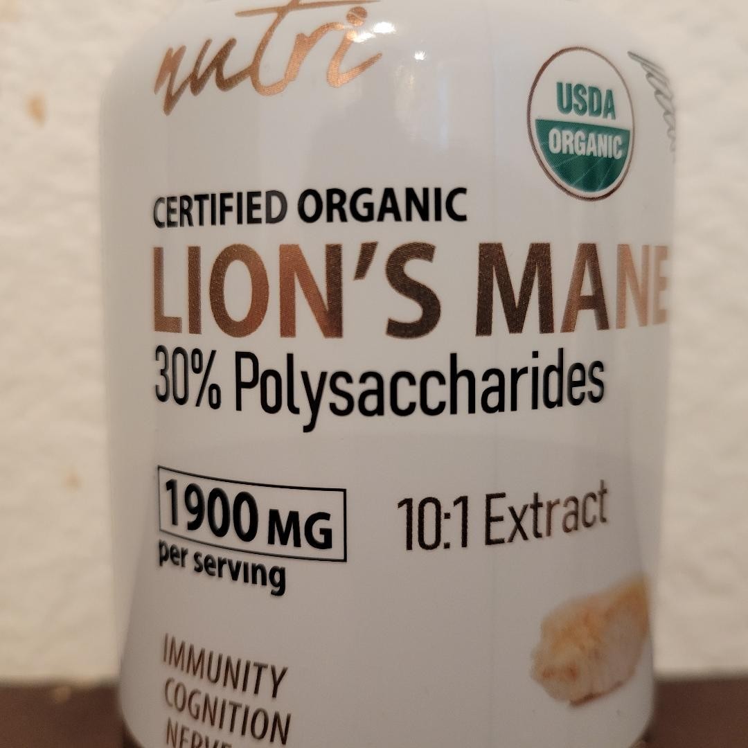 Nature’s Fusions Nutri Organic Lions Mane Supplement 120 Capsules 1900mg