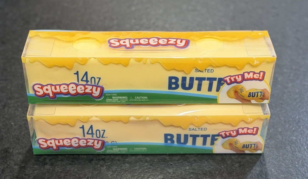 Sunny Days Squeezy Butter Squishy Toy 14oz New and Sealed. This Is For 1 Butter!